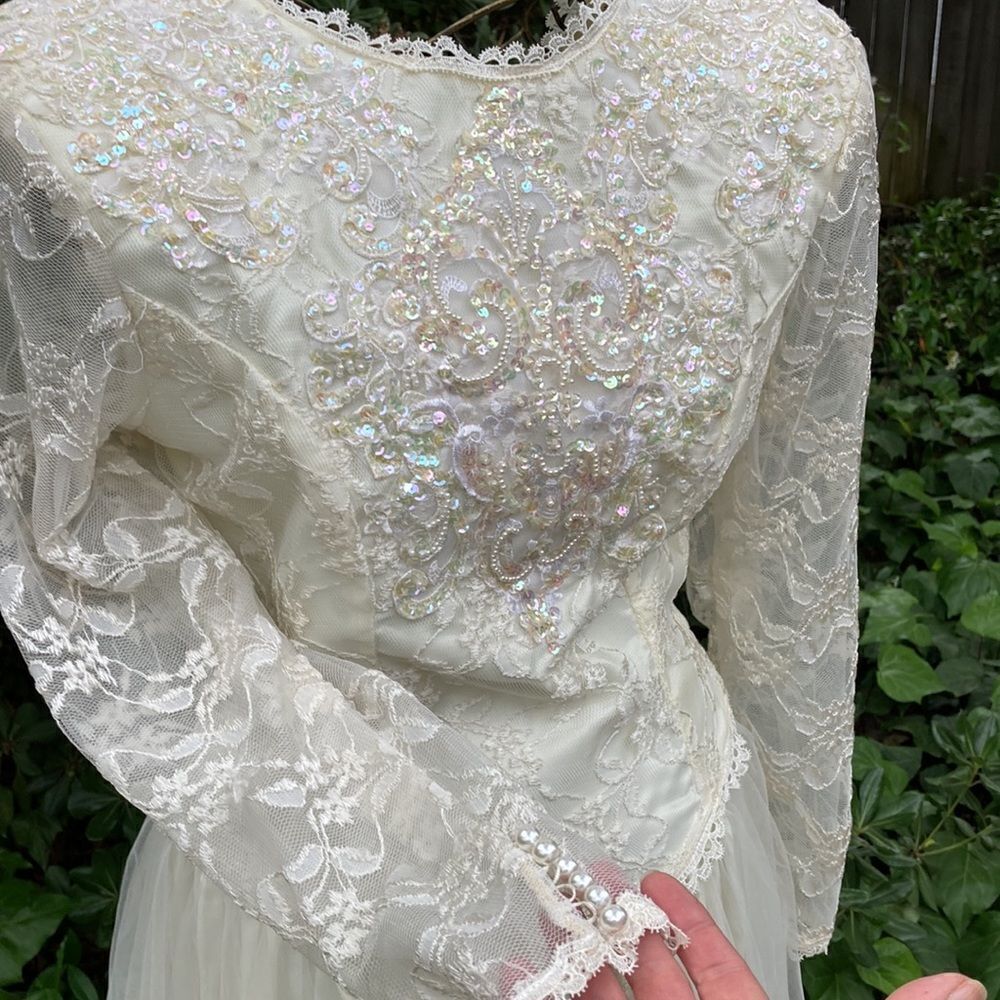 Alfred Angelo Vintage Union Made Ivory Wedding Dress Made USA Size 10